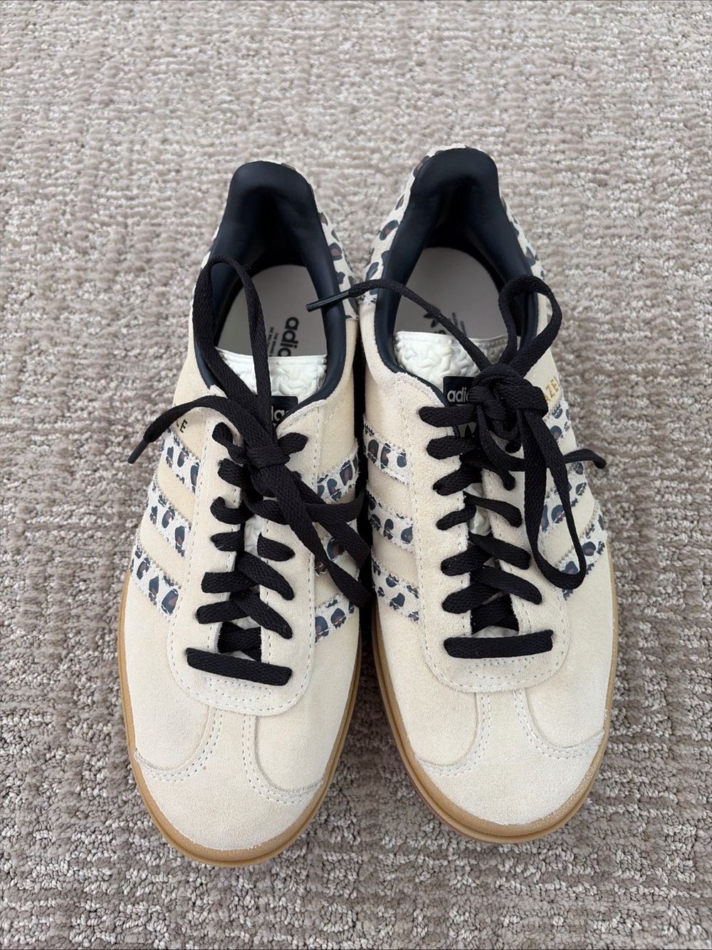 adidas Gazelle Bold Cream Black Leopard Women's Size 7.5 NWOT